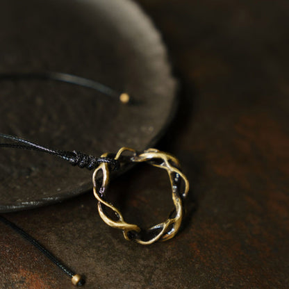 "Etheric Weave" Intertwined Circular Brass Handmade Necklace