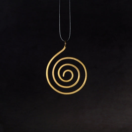 "Cosmic Vortex" Spiral Brass Necklace