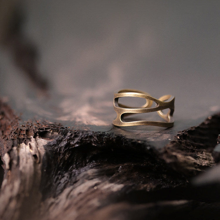 Artisan Skeletonized Brass Rings for Men & Women
