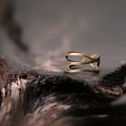 Artisan Skeletonized Brass Rings for Men & Women