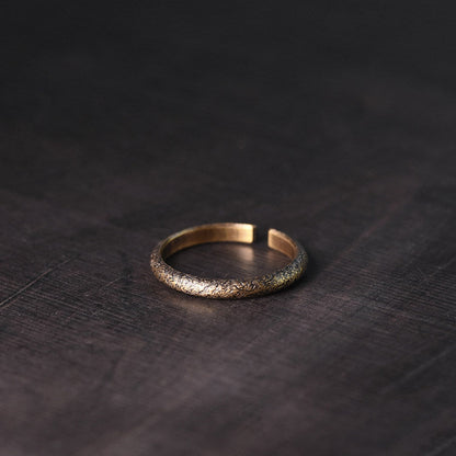 Hand-Forged Stardust Texture Brass Minimalist Rings