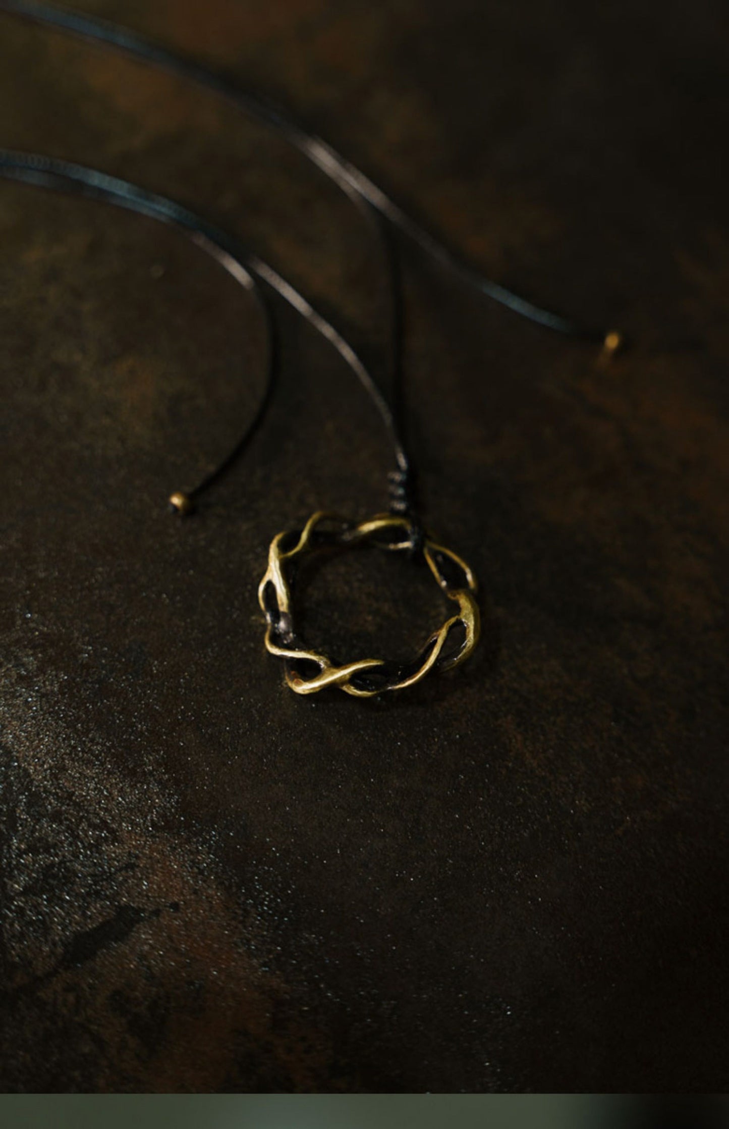 "Etheric Weave" Intertwined Circular Brass Handmade Necklace