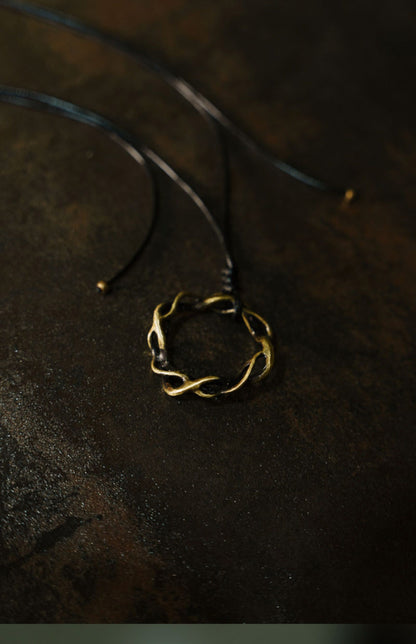 "Etheric Weave" Intertwined Circular Brass Handmade Necklace