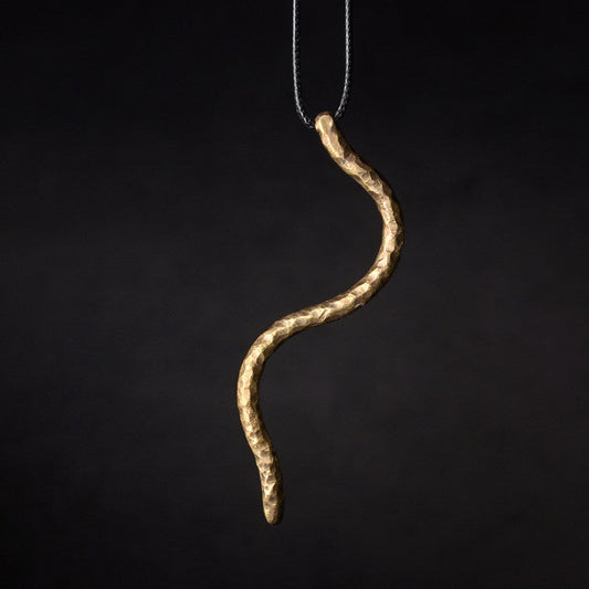"Eternal Flow" Long Hammered Brass Necklace