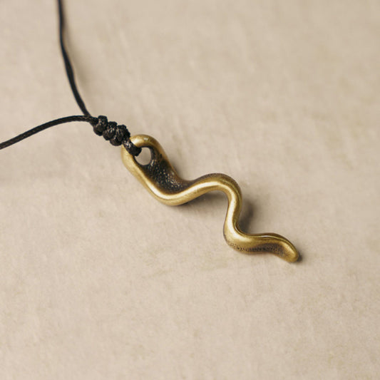 Artisan "Fluid Spirit" Antique Brass Necklace