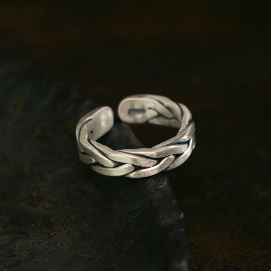 Artisan Braided 999 Fine Silver Adjustable Cuff Ring