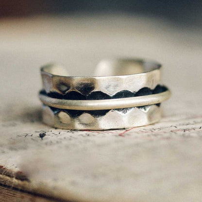 Artisan Hammered "Orbital" 925 Sterling Silver Ring