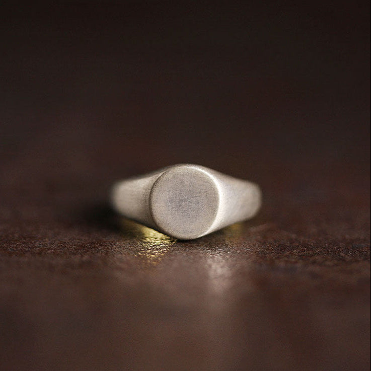 Artisan Minimalist 925 Sterling Silver Matte Signet & Dome Rings
