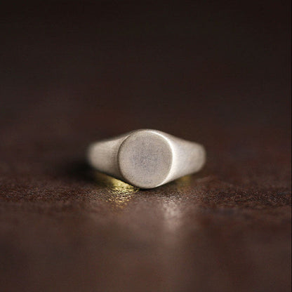 Artisan Minimalist 925 Sterling Silver Matte Signet & Dome Rings