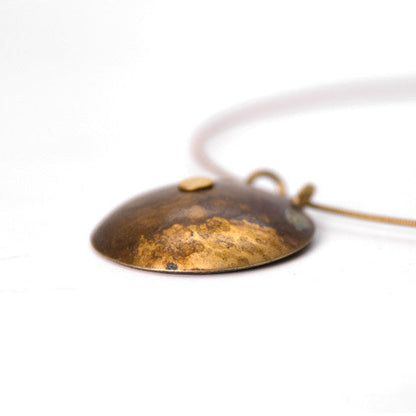 "Orb of Origin" Patina Brass Necklace