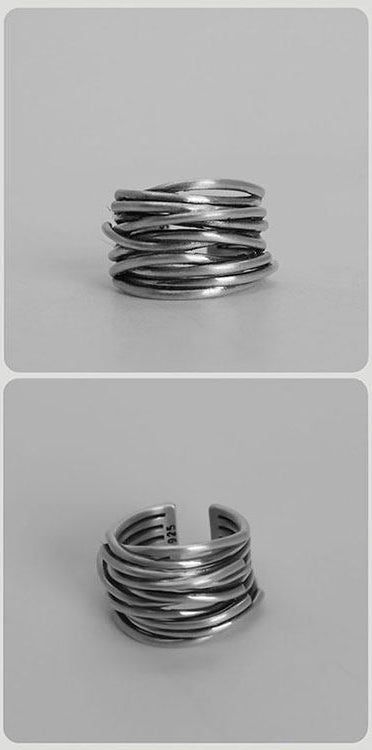 Artisan Multi-Layered Wrap 925 Sterling Silver Ring