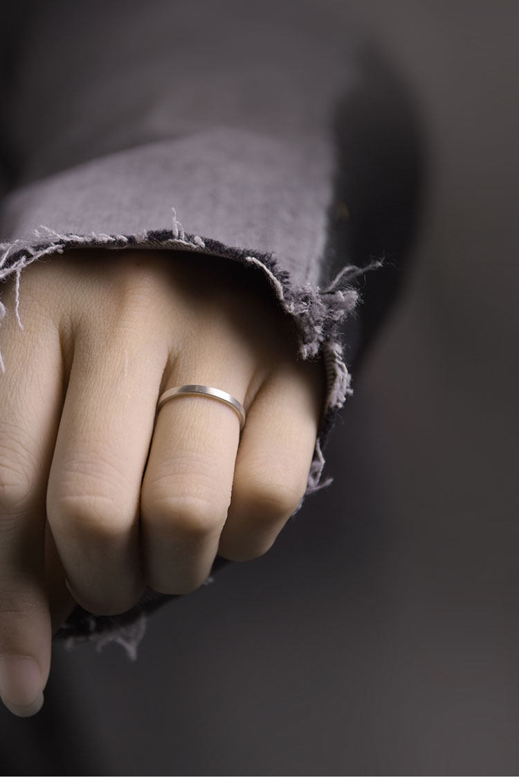 Frosted Matte 925 Sterling Silver Minimalist Band