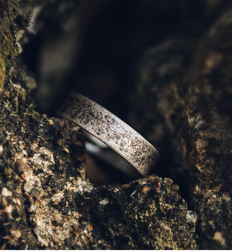 Rugged Distressed 925 Sterling Silver Handmade Band