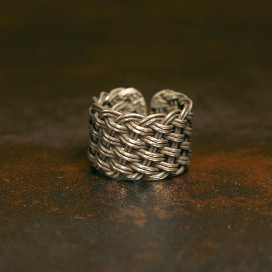 Artisan 925 Sterling Silver Woven & Layered Adjustable Rings