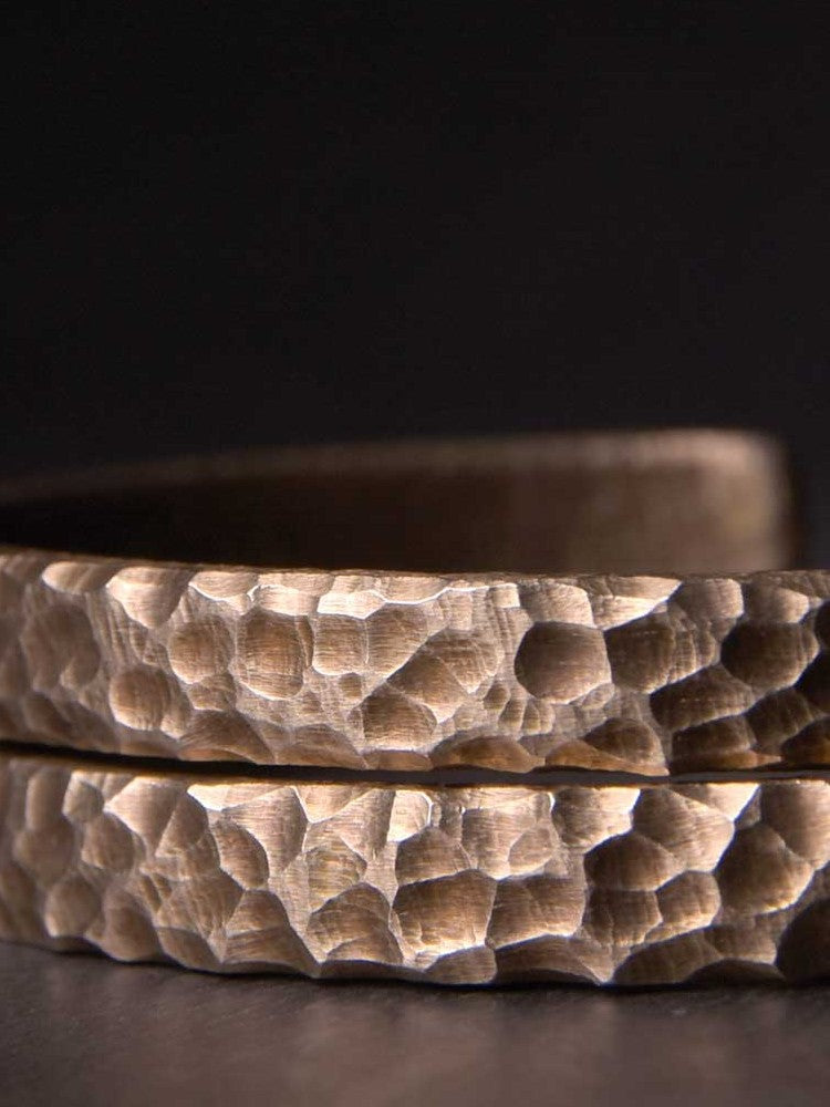 JS542 Hand-Hammered "Ancient Earth" Antique Brass Cuff Bracelet