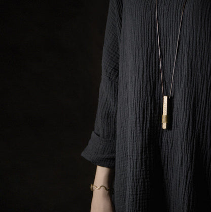 "Solar Pillar" Hammered Brass Bar Necklace