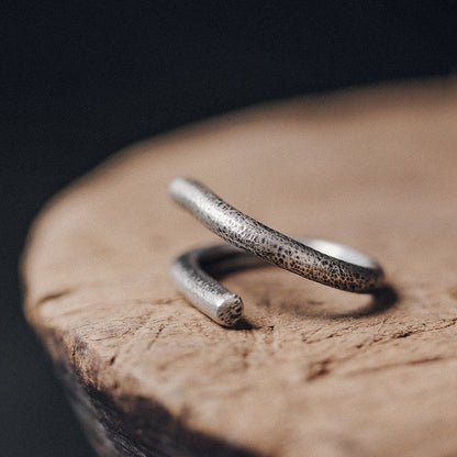 Artisan Spiral Matte 925 Sterling Silver Handmade Ring