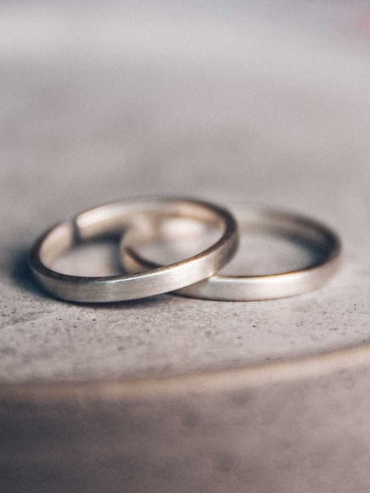 Frosted Matte 925 Sterling Silver Minimalist Band