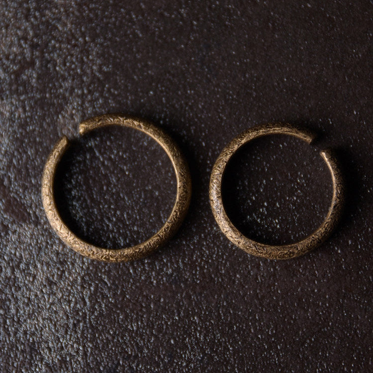 Hand-Forged Stardust Texture Brass Minimalist Rings