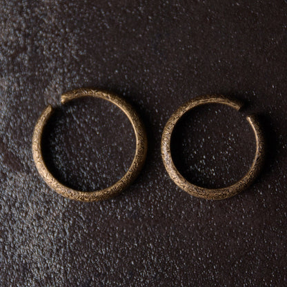 Hand-Forged Stardust Texture Brass Minimalist Rings