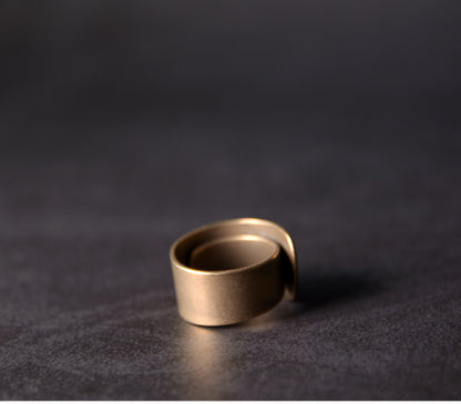 Artisan Wide Brass Wrap Talisman Rings