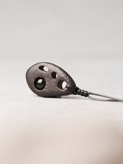 "Void & Vision" Ebony Wood Pendant Necklace