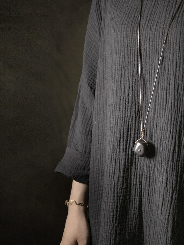 "Elemental Cube" Geometric African Wood Necklace