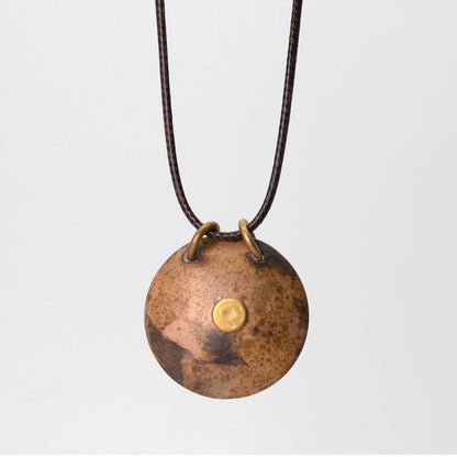"Orb of Origin" Patina Brass Necklace