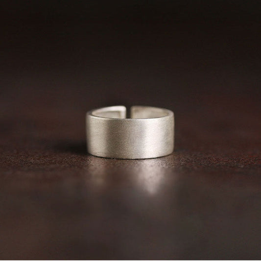 Artisan 9mm Matte 925 Sterling Silver Band for Men