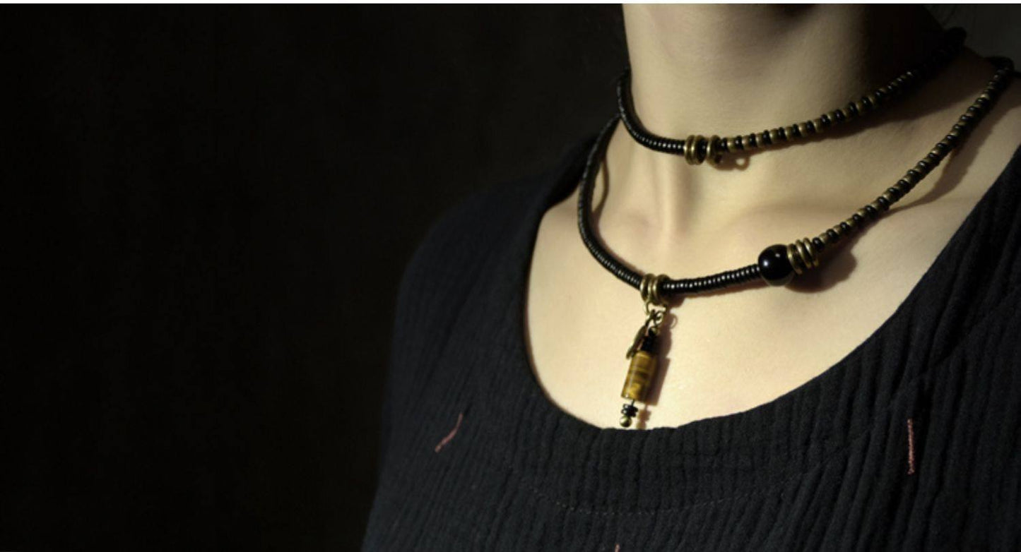 Artisan Multi-Wrap Ebony & Tiger’s Eye Spiritual Talisman