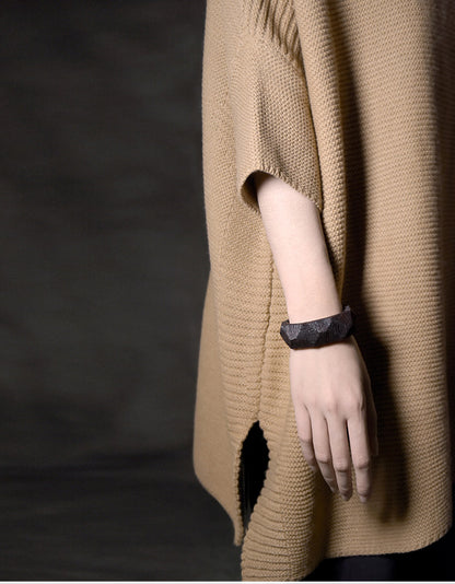 Hand-Sculpted African Ebony Ergonomic Wooden Cuff Bracelet