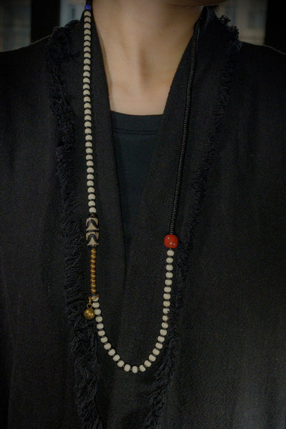 Artisan Vintage Tibetan Necklace & 4-Layer Wrap Wooden Bracelet