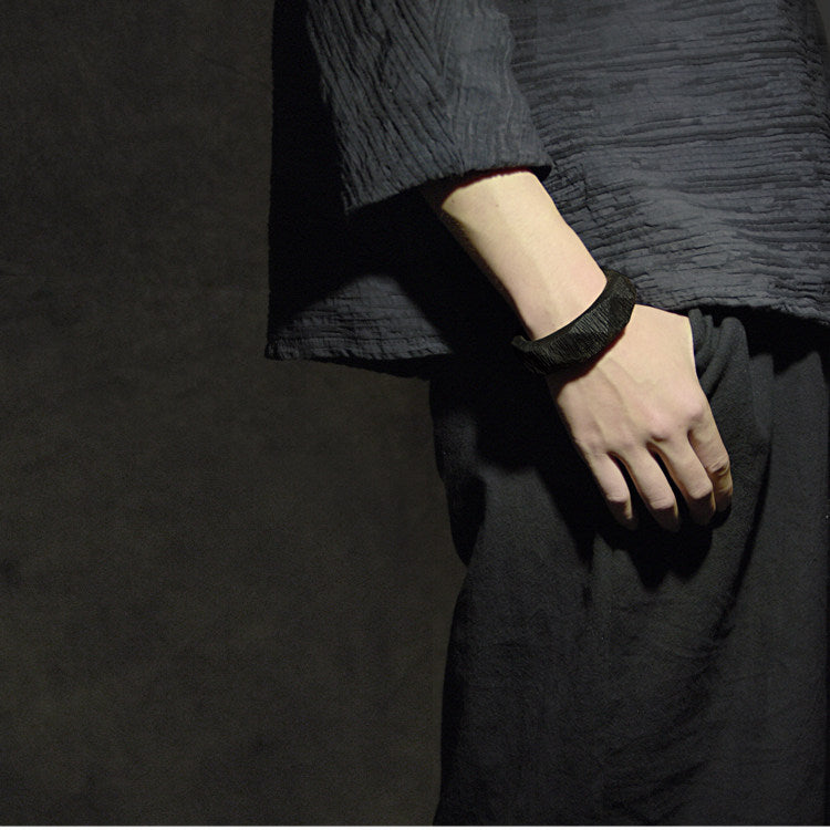 Hand-Sculpted African Ebony Ergonomic Wooden Cuff Bracelet