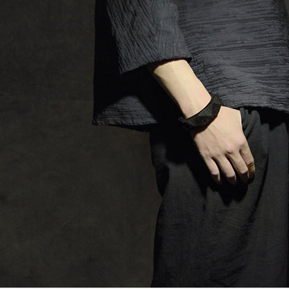 Hand-Sculpted African Ebony Ergonomic Wooden Cuff Bracelet