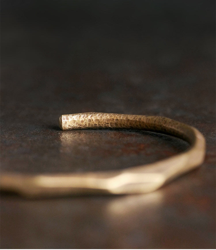 Hand-Faceted Solid Brass Cuff Bracelet - JS546