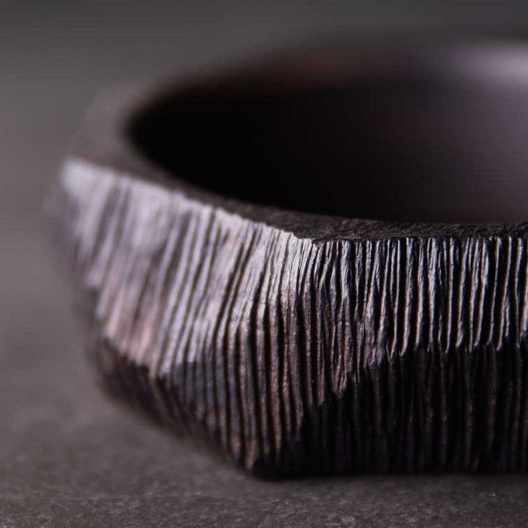 Hand-Sculpted African Ebony Ergonomic Wooden Cuff Bracelet
