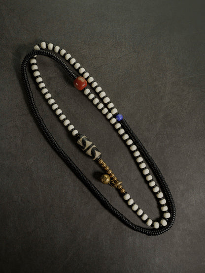 Artisan Vintage Tibetan Necklace & 4-Layer Wrap Wooden Bracelet