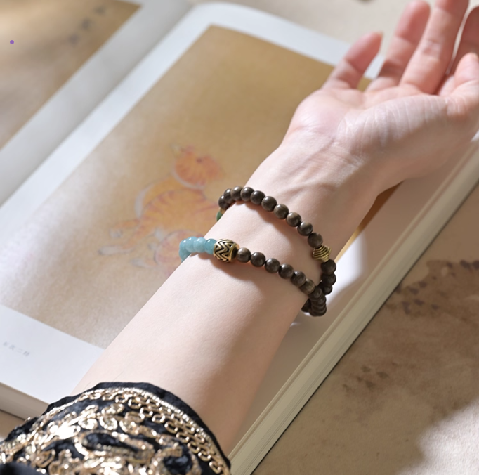 Mystic Mountain & Sea Mala with Jade & Aquamarine