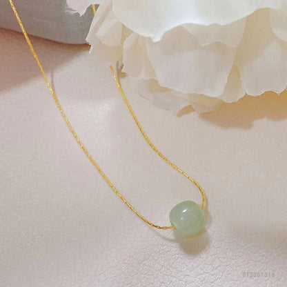 Authentic Jade Prosperity Pendant Necklace - S925 Silver Chain