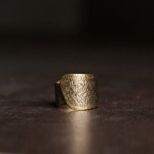 Artisan Wide Brass Wrap Talisman Rings