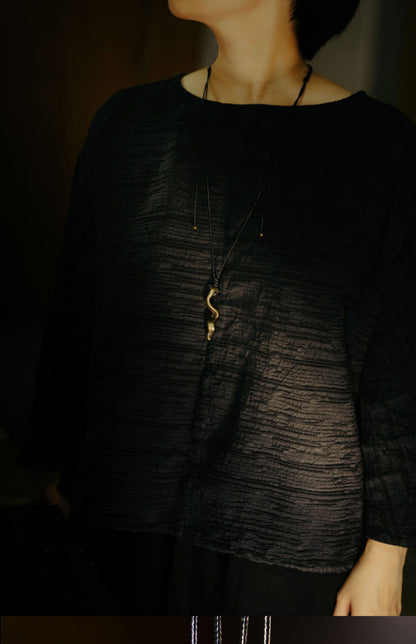 Artisan "Fluid Spirit" Antique Brass Necklace