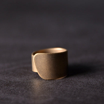 Artisan Wide Brass Wrap Talisman Rings