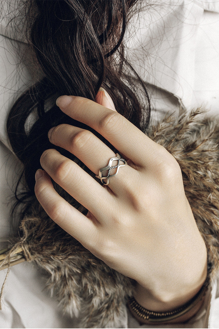 Artisan Celestial Wave 925 Sterling Silver Handmade Ring