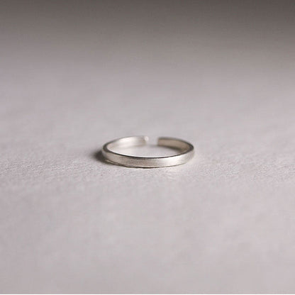 Frosted Matte 925 Sterling Silver Minimalist Band