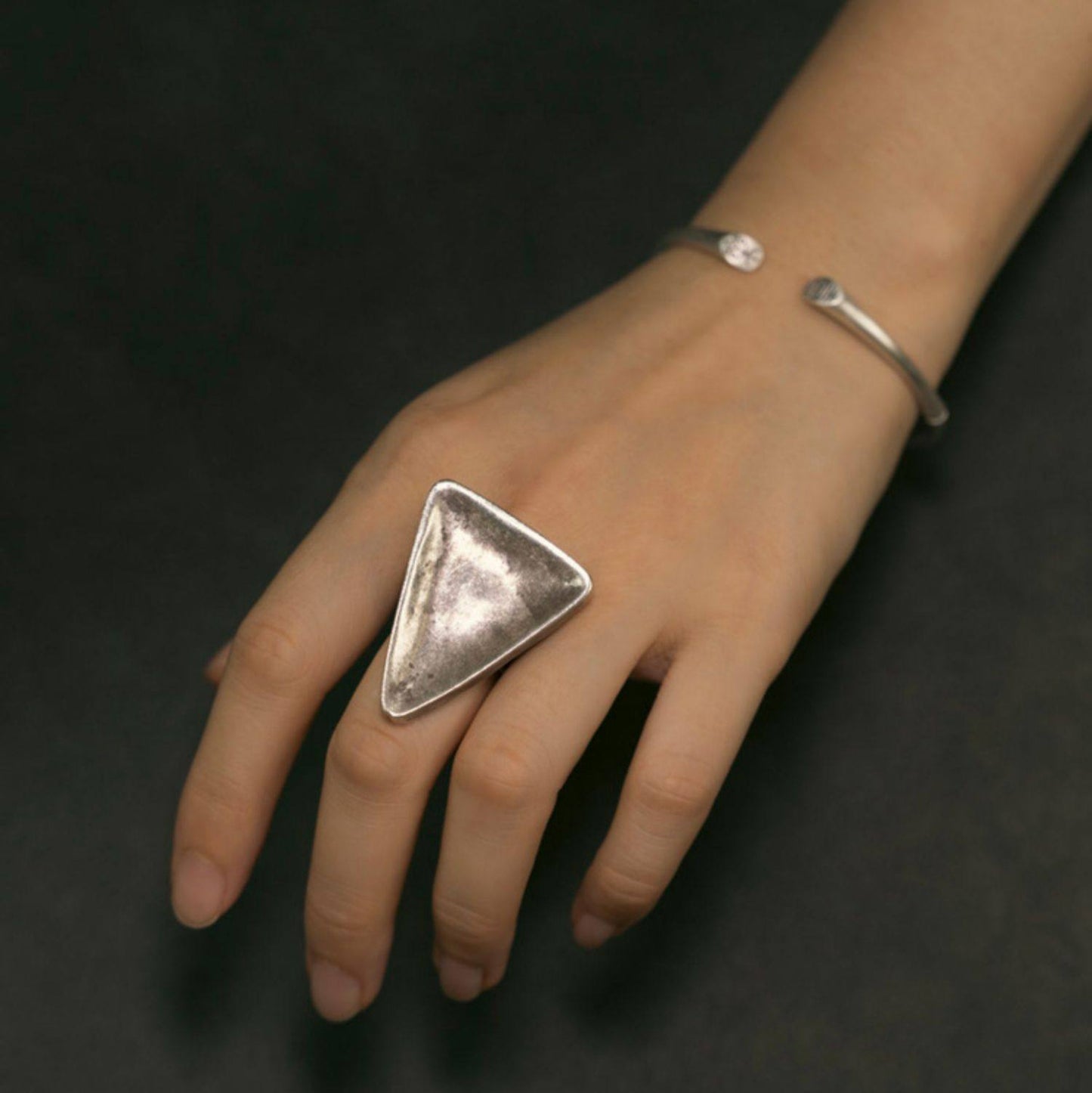 Bold Artisan S999 Fine Silver Shield & Woven Adjustable Rings