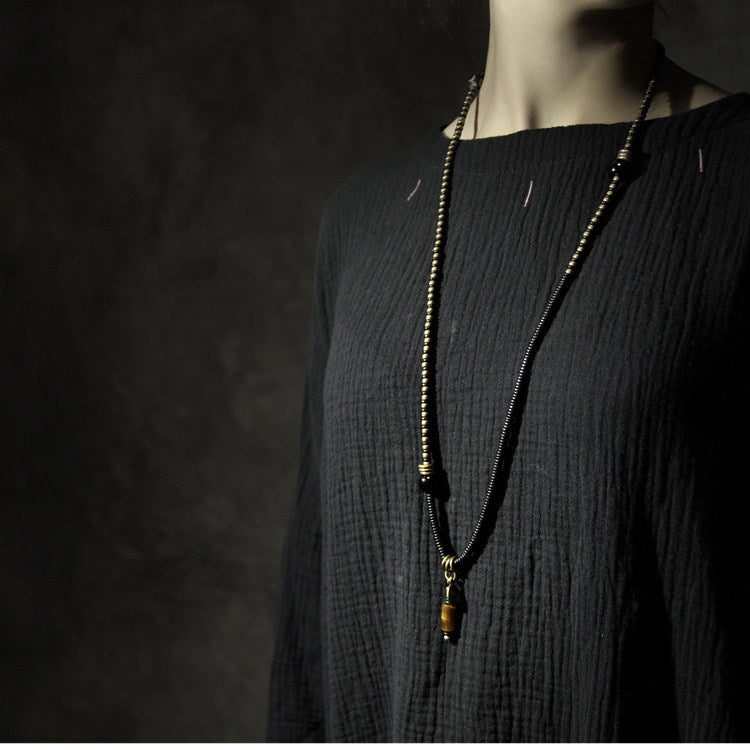 Artisan Multi-Wrap Ebony & Tiger’s Eye Spiritual Talisman