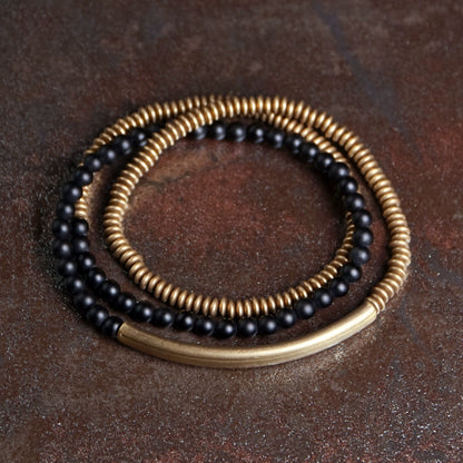 Tibetan Dzi Bead Bracelet Stack for Transformation and Luck