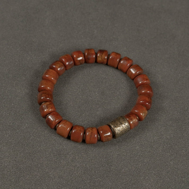 Tibetan Bone Buddha Beads Mala | Courage, Compassion, and Wisdom Bracelet