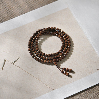 African Golden Silkwood 108 Mala Beads for Peace, Wisdom & Healing