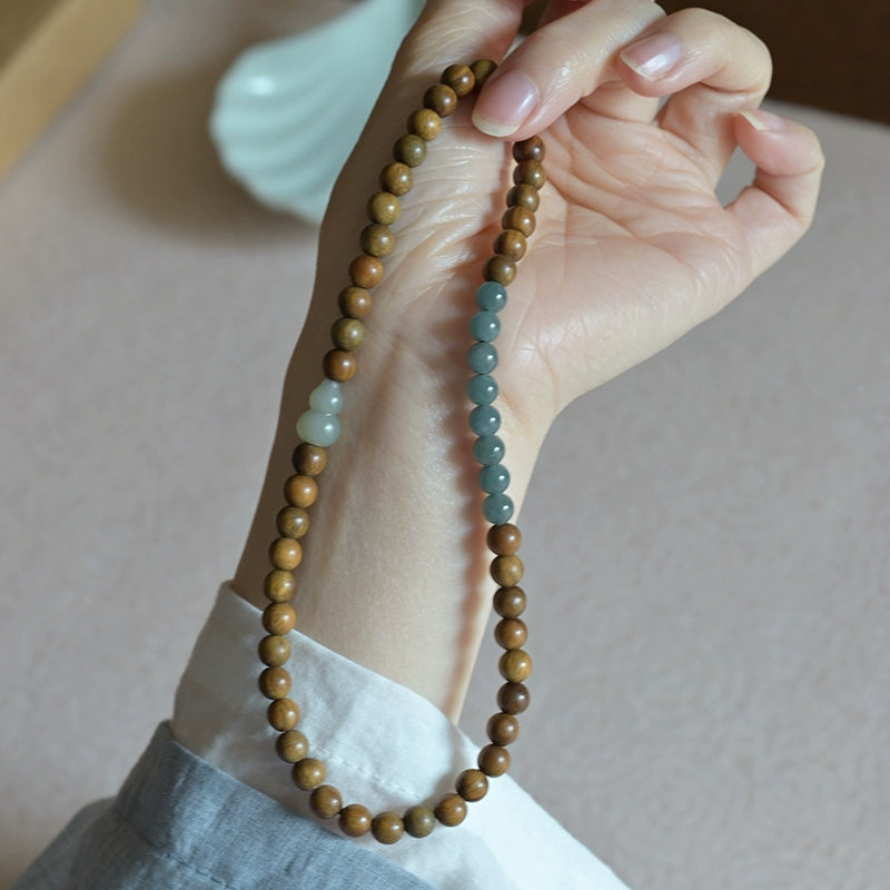 Verawood & Gourd of Abundance Jade Bracelet